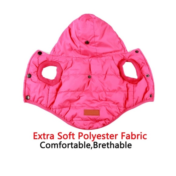 🎉HOST PICK | Luxe Boutique✨ New! Pink Fleece Lined Hooded Puffer Dog Jacket - Picture 5 of 9
